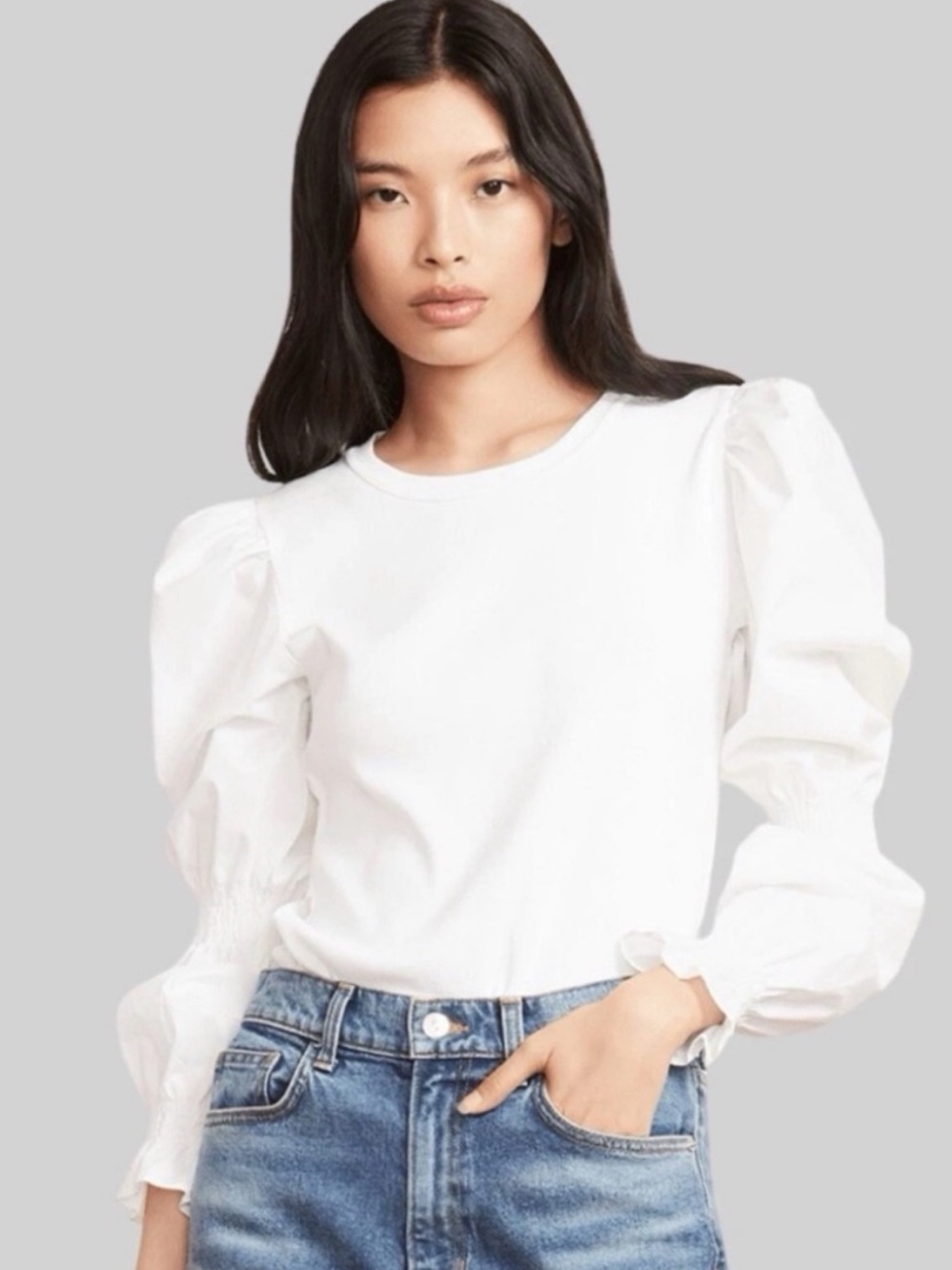 Veronica Beard Puff Sleeve Top White Size XS